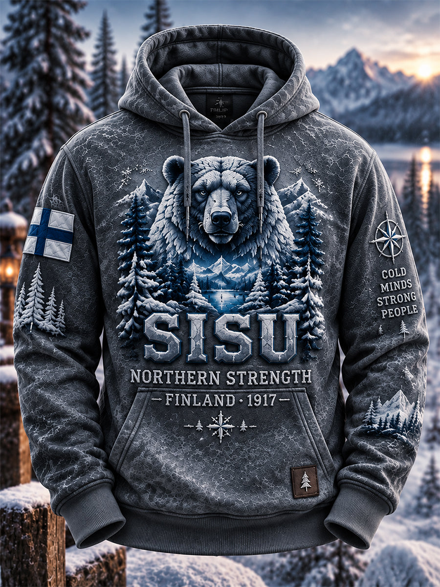 Miesten retro suomalainen itsenäisyyspäivän huppari