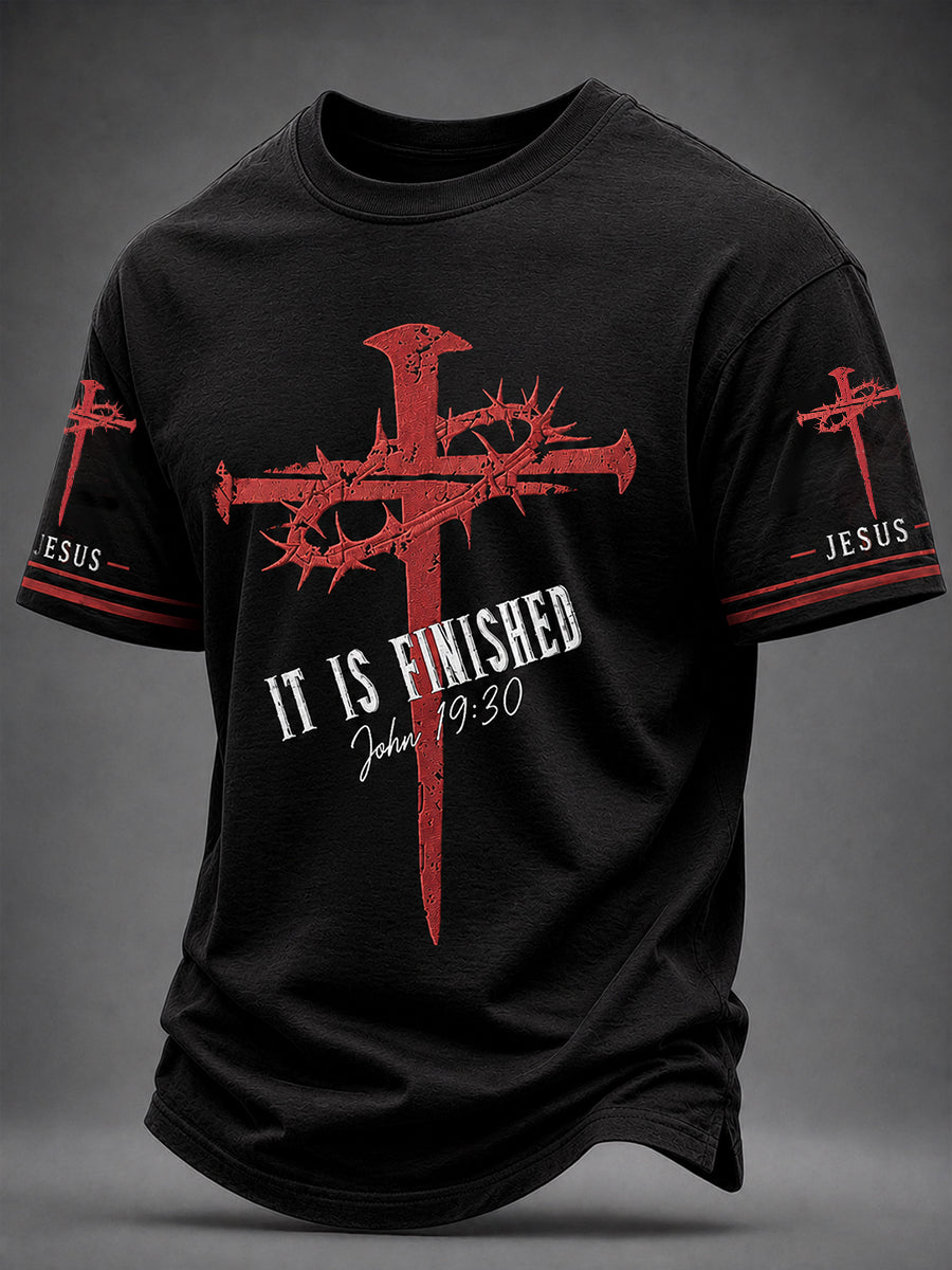 Christian voor heren Het is EINDE JEZUS Cross T-shirt met korte mouwen