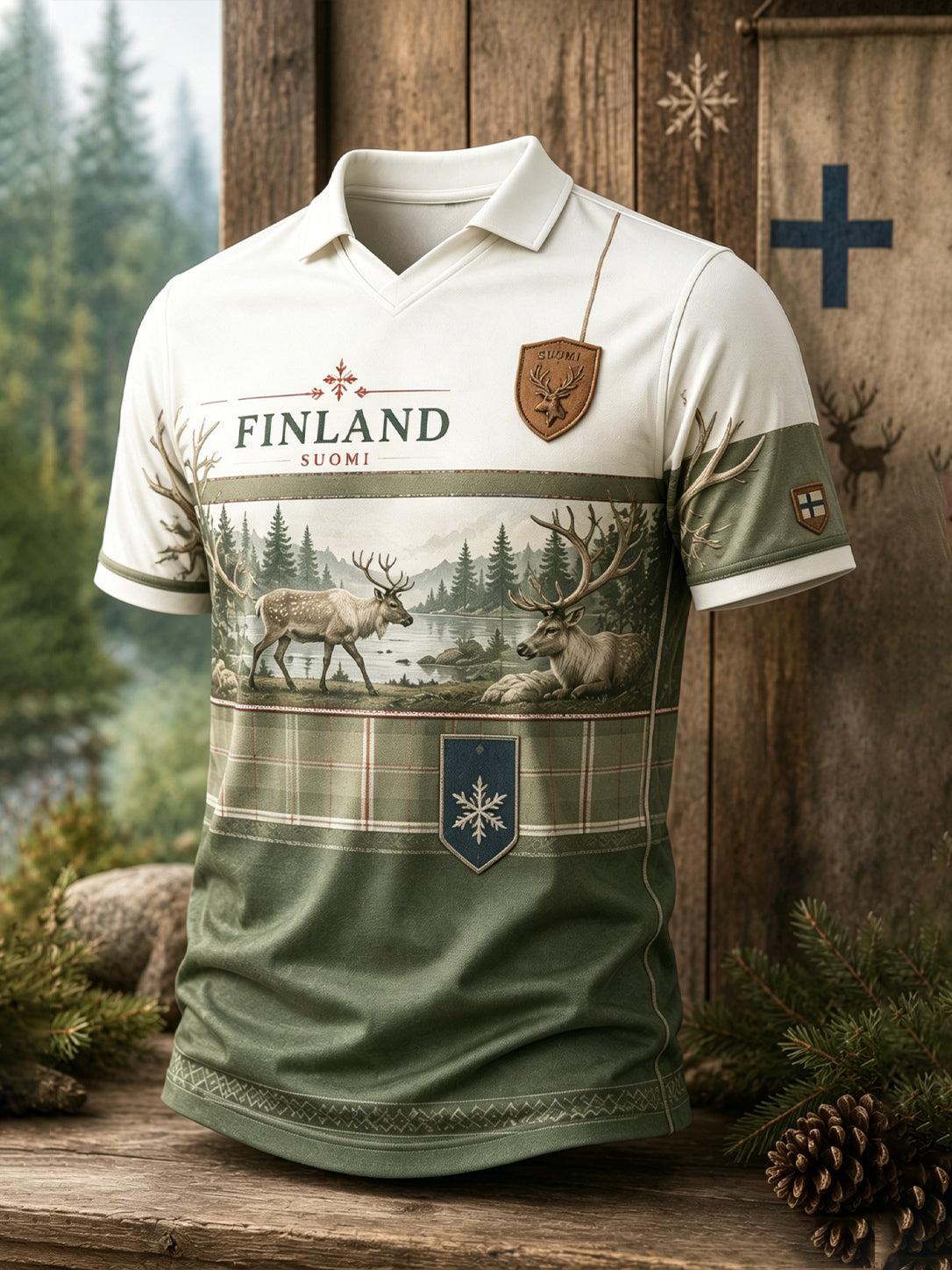 Miesten suomalainen arktinen poro Element Art Print