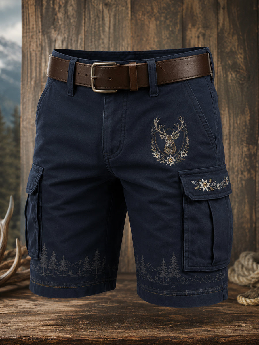 Miesten suomalainen arktinen poro teema-taide Print Shorts