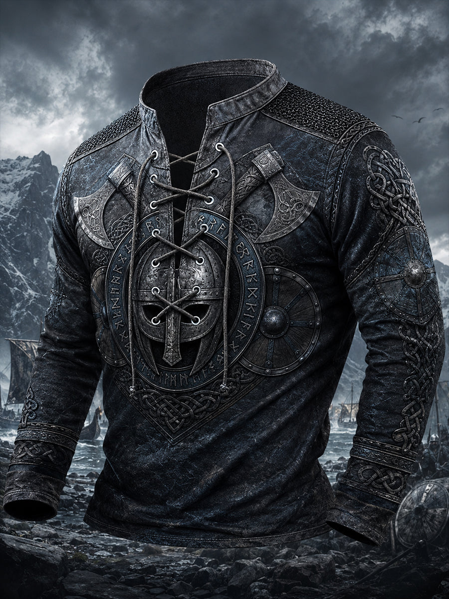 Miesten Retro Viking Art Printaa Casual topi