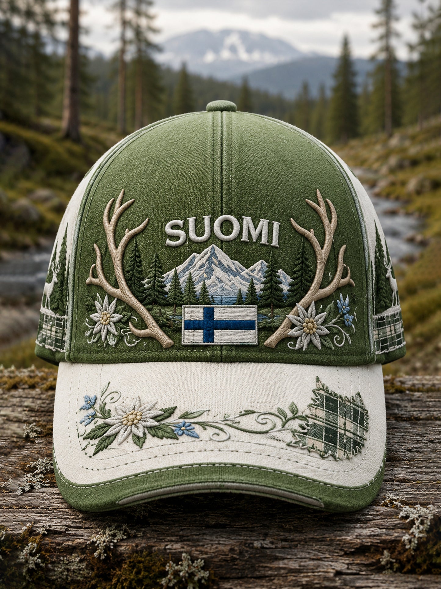 Unisex Suomalainen arktinen poro kulttuurielementti taide Print Hat
