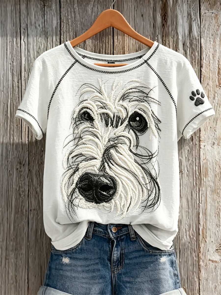 Naisten Fuzzy Maltese Dog Face Abstract Art & Puw