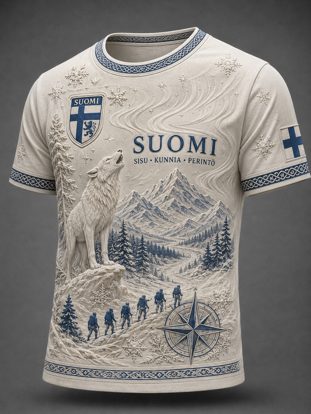 Miesten Sisu Spirit Element -taidepainatetun t-paidan (suomalainen veteraani)