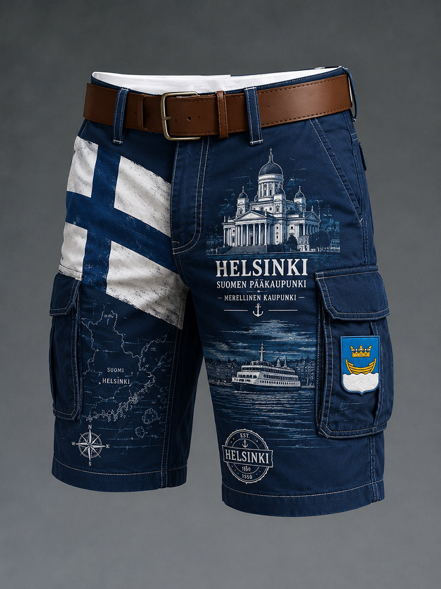 Miesten retro kaupunkiteemaiset graafisilla painatuksilla varustetut lyhyet rinkalaiselhut