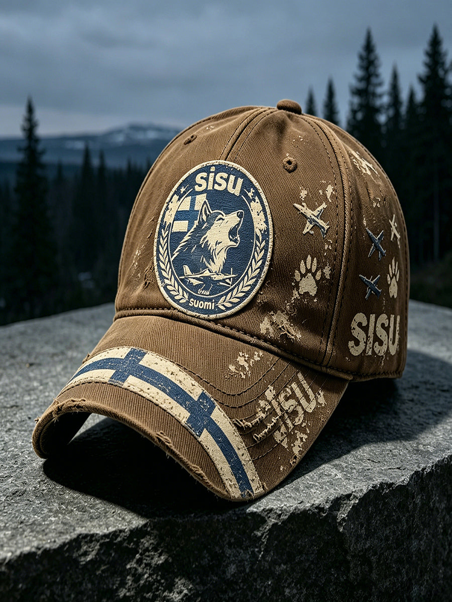 Miesten retro suomalainen veteraanien sisuhenki -beisballilippalakki