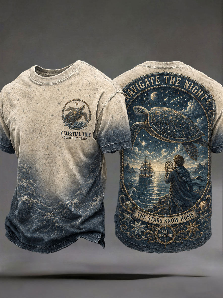 Miesten "Navigate the Night, the Stars Know Home" T-paitat
