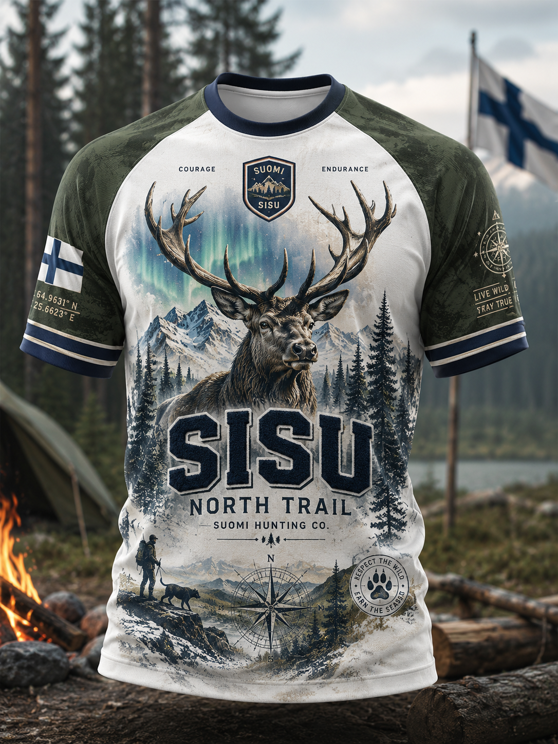 Miesten suomalainen metsästyskausi -lyhythihainen t-paita