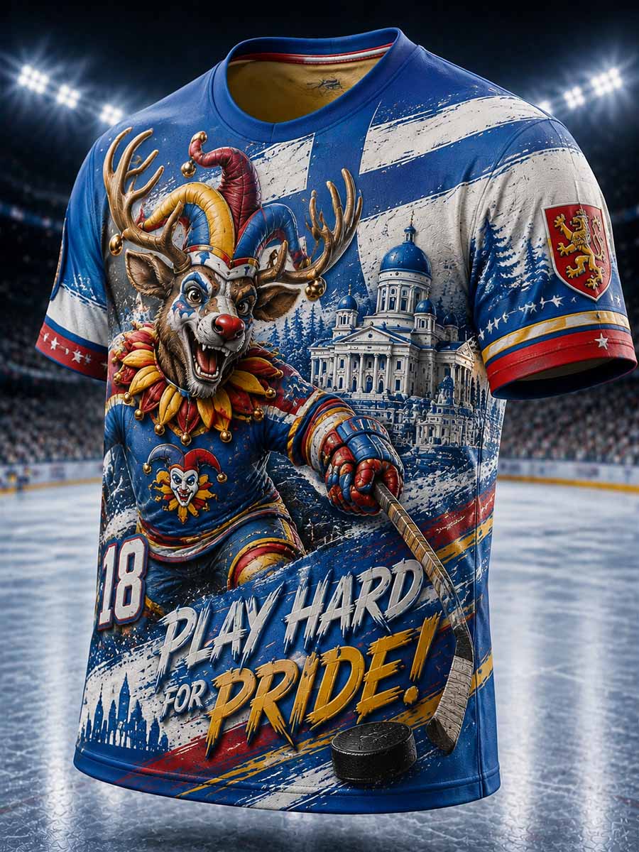 Miesten Jokerit Hockey Retro Perinteinen tulostus T-paito