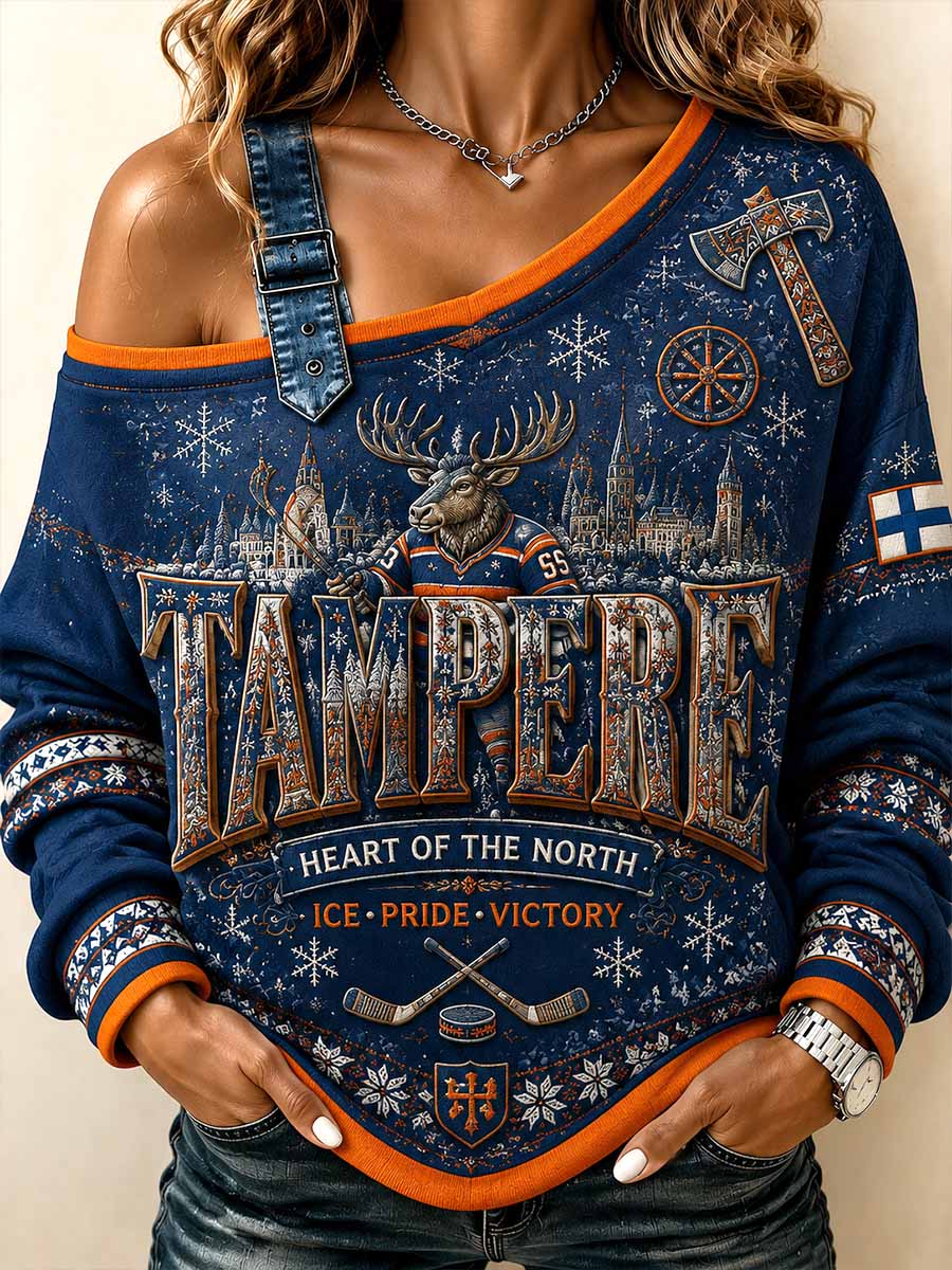 Naisten Retro Hockey Nostalginen Perinteinen tulostus Sweatshirt