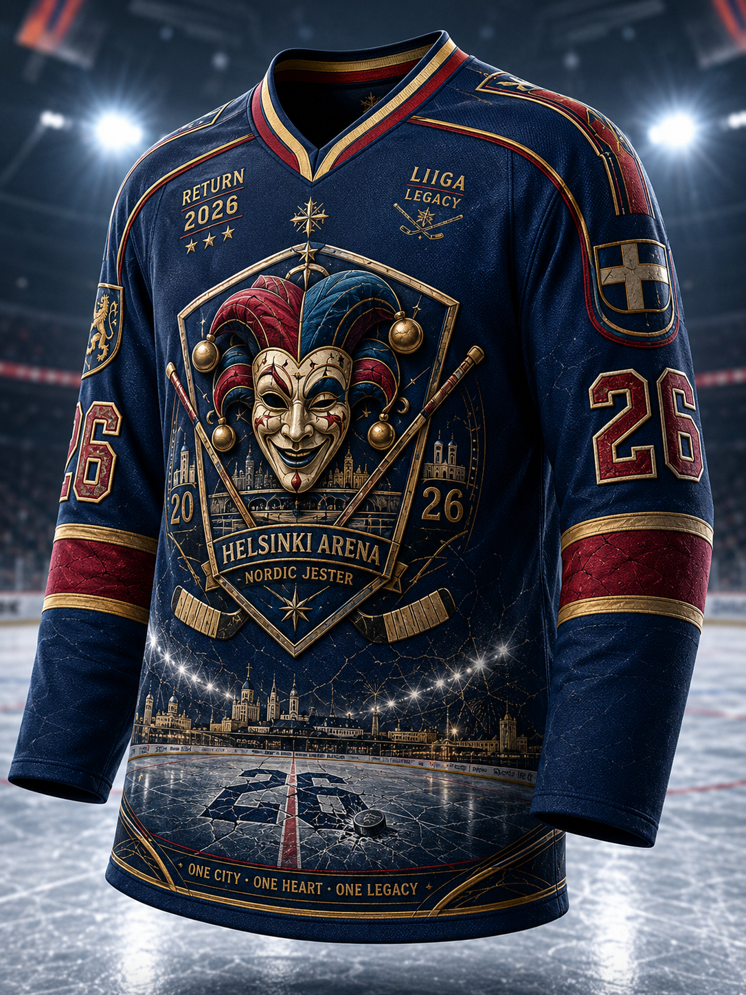 Miesten Suomen jääkiekko Jokerit Pitkähiha T-paita
