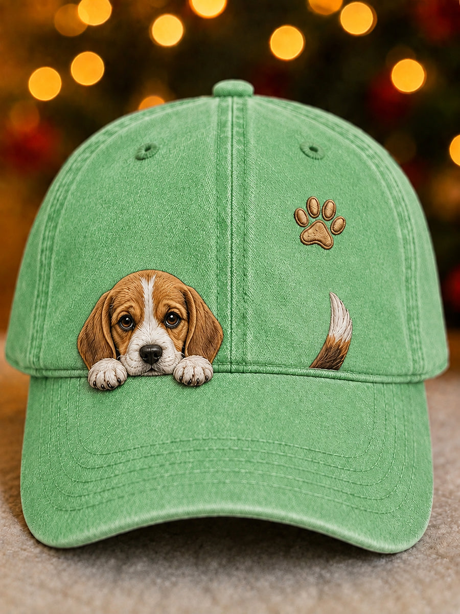 Söpö Peeking Beagle & Puw Tulosta Unisex Hatta