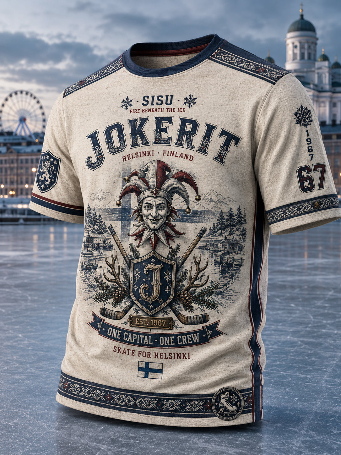 Miesten Suomen Jääkiekko Jokerit Lyhyhiha T-paiti