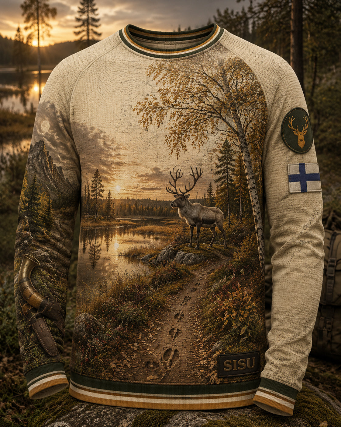 Miesten Suomen metsästys Season Crewneck Pitkihihaan