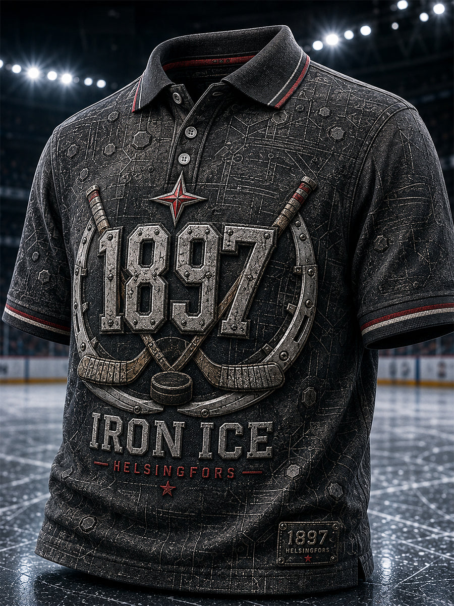 Miesten retro suomalainen jääkiekko HIFK-polkopaita