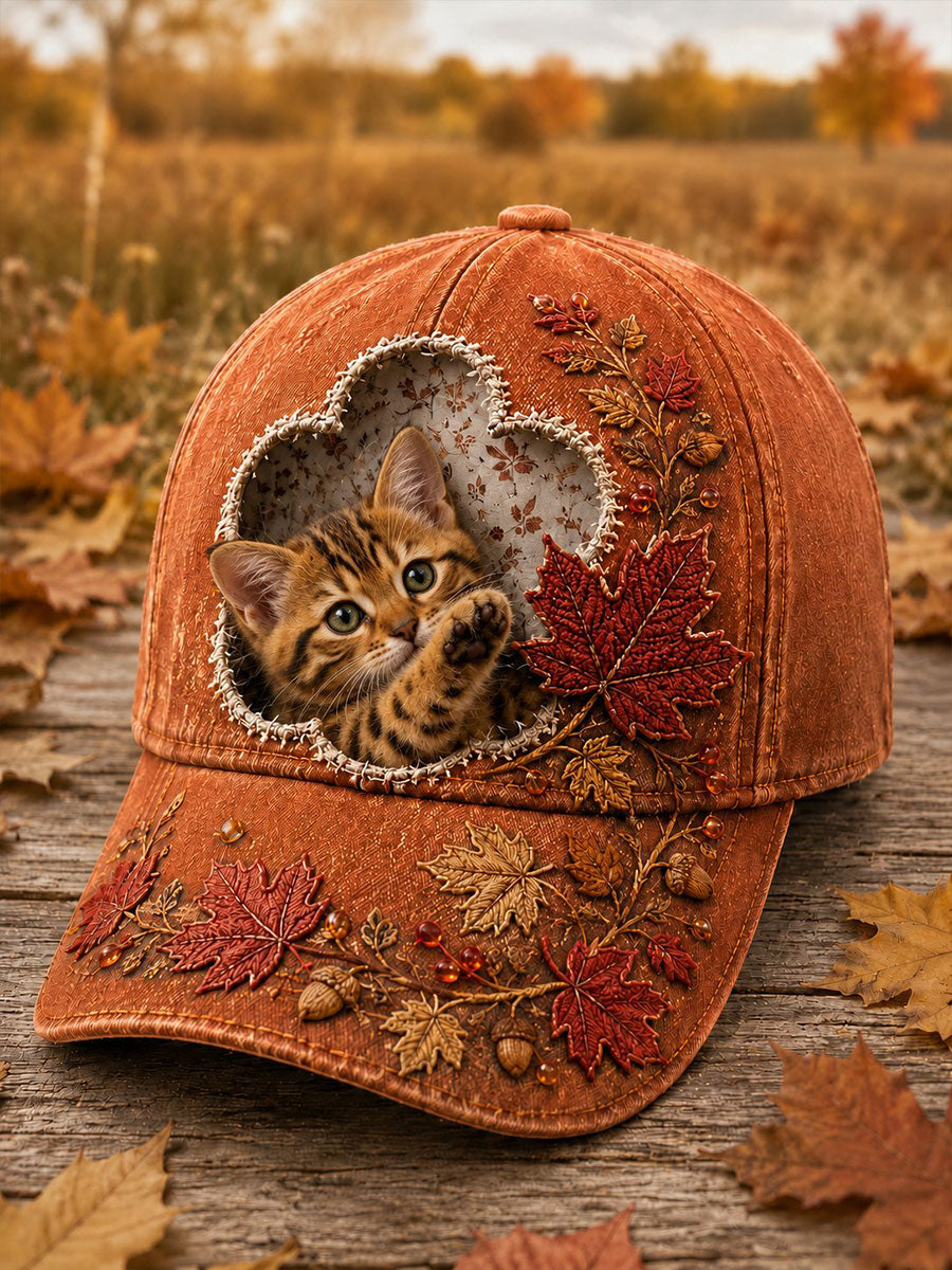 Syksyn kukkakuvioinen rento unisex-hattu