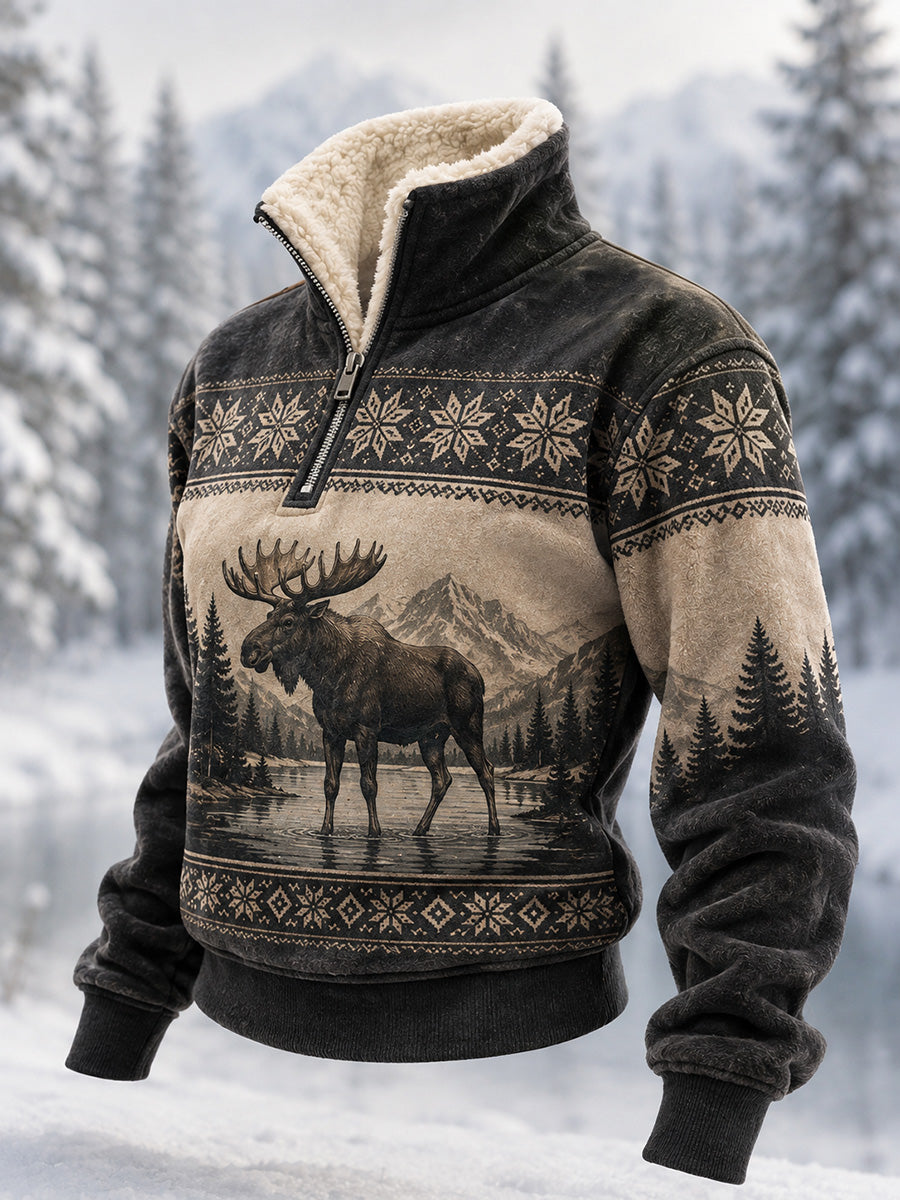 Naisten talvi Moose Print Casual karkiskaulus Topi