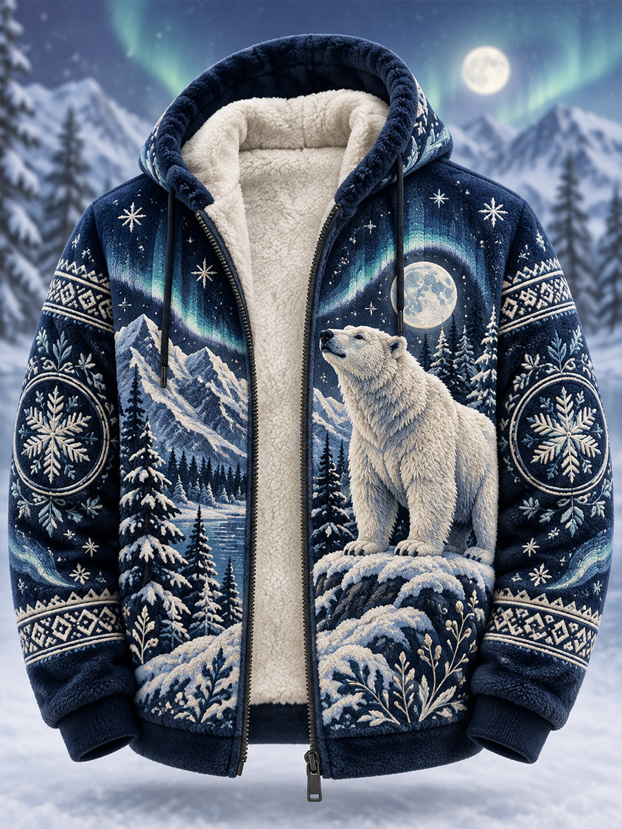 Miesten pohjoismaiset metsäeläimet Fleece-Lined hupputakki
