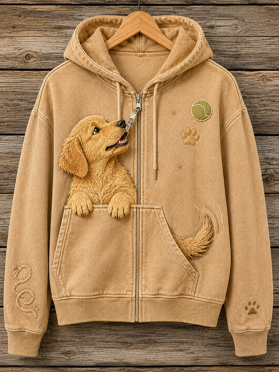 Naisten hauskat eläimet Zip-Up Hoodie.