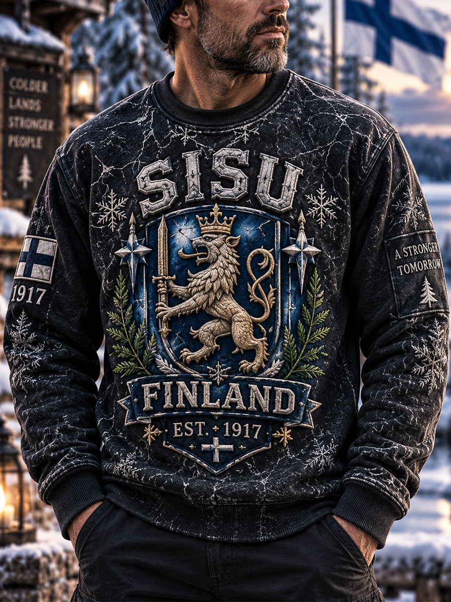 Miesten retro suomalainen itsenäisyyspäivän joustic-paita