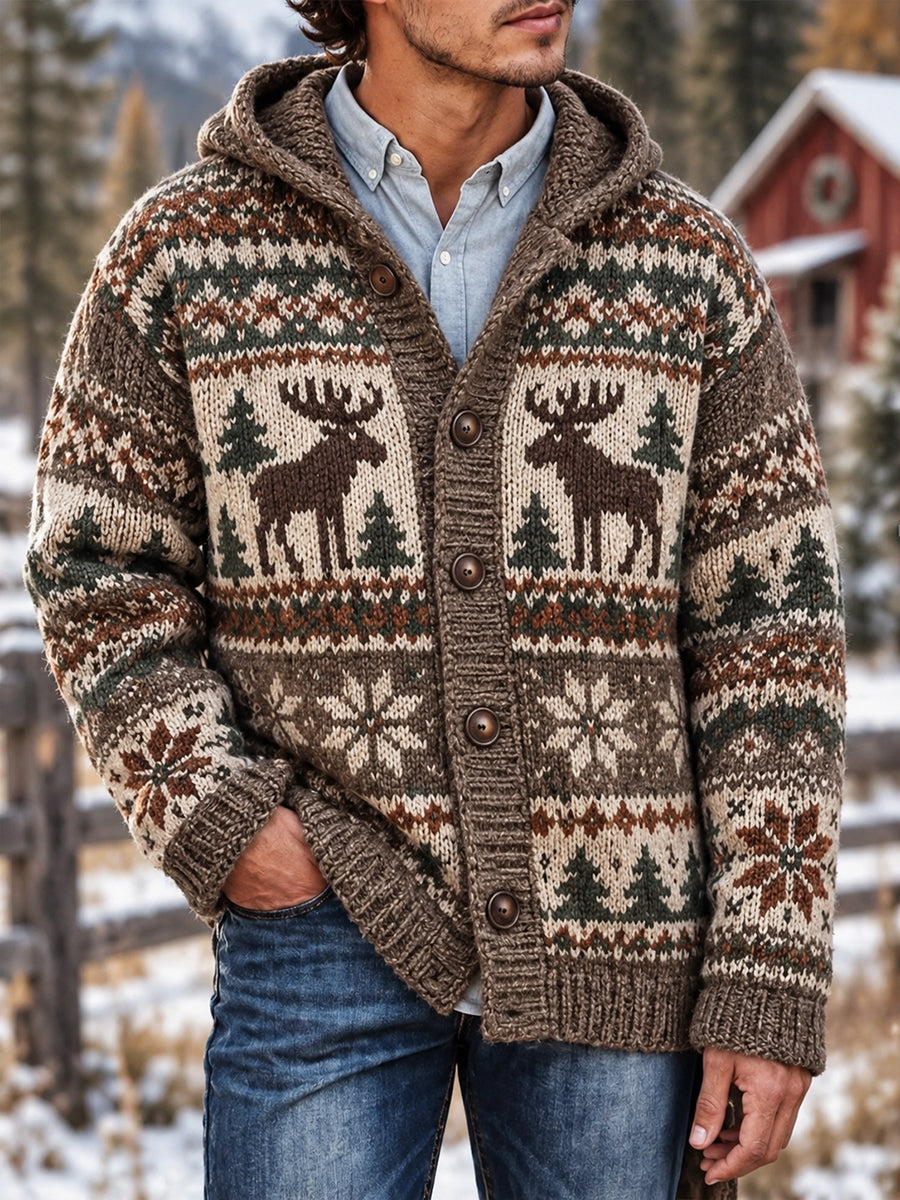 Miesten vintage Moose Isle -painokuvioinen huppari