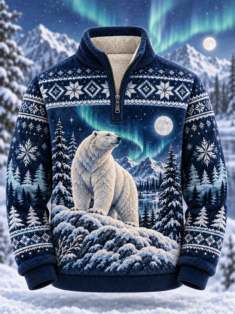 Miesten pohjoismaiset metsäeläimet Flannel Sweatshirt