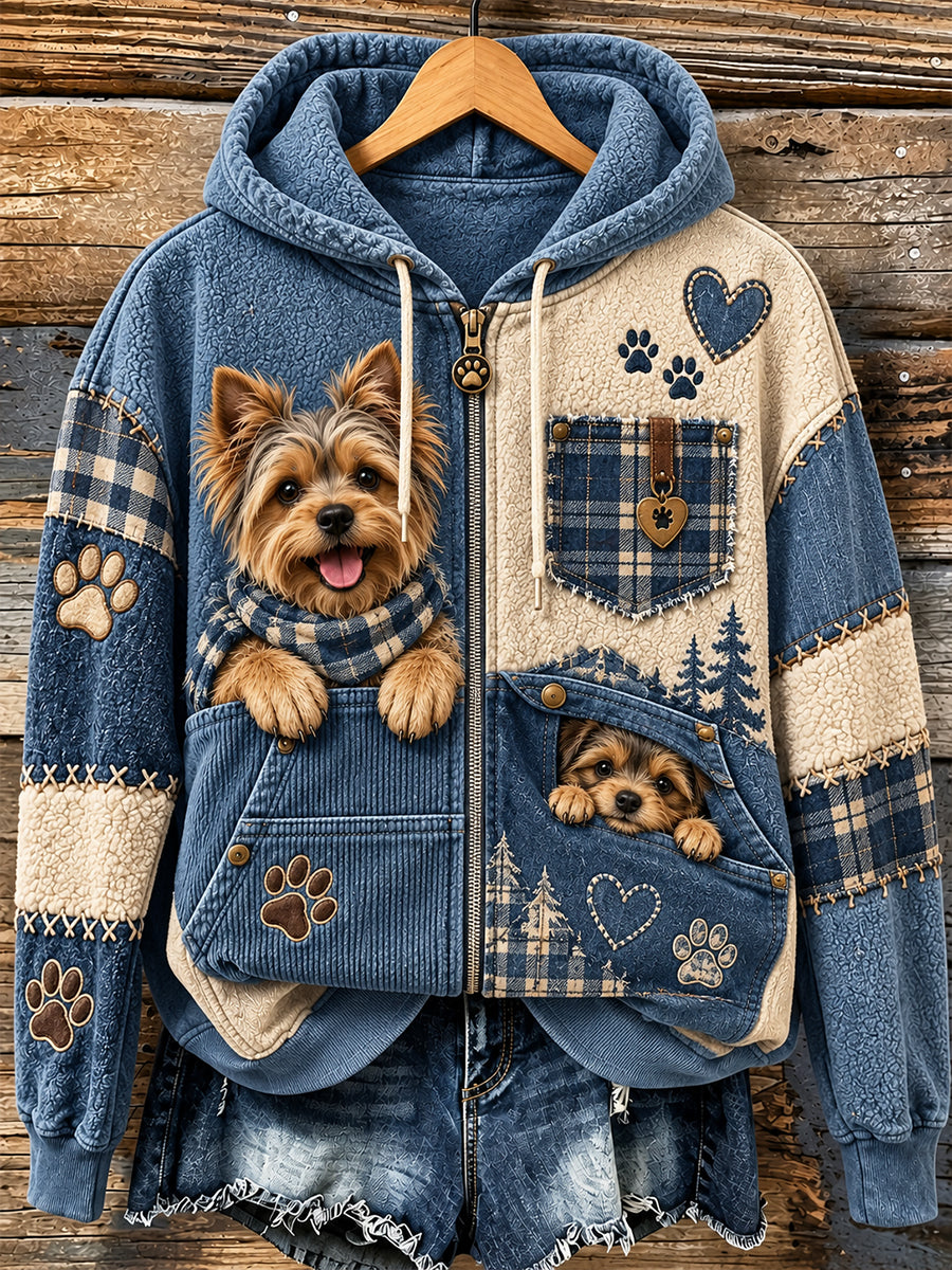 Naisten hauskat eläimet Zip-Up Hoodie.