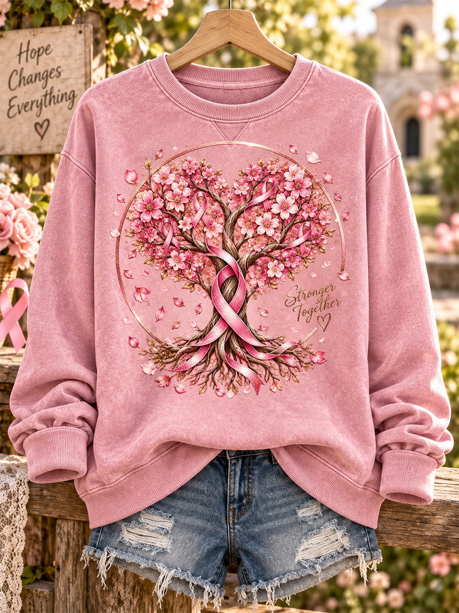 Naisten rintasyöpä tietoisuus pitkähiha Sweatshirt