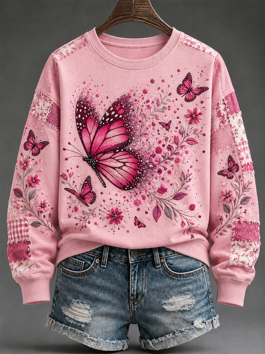 Naisten rintasyöpä -painokuvioitu collegepaita