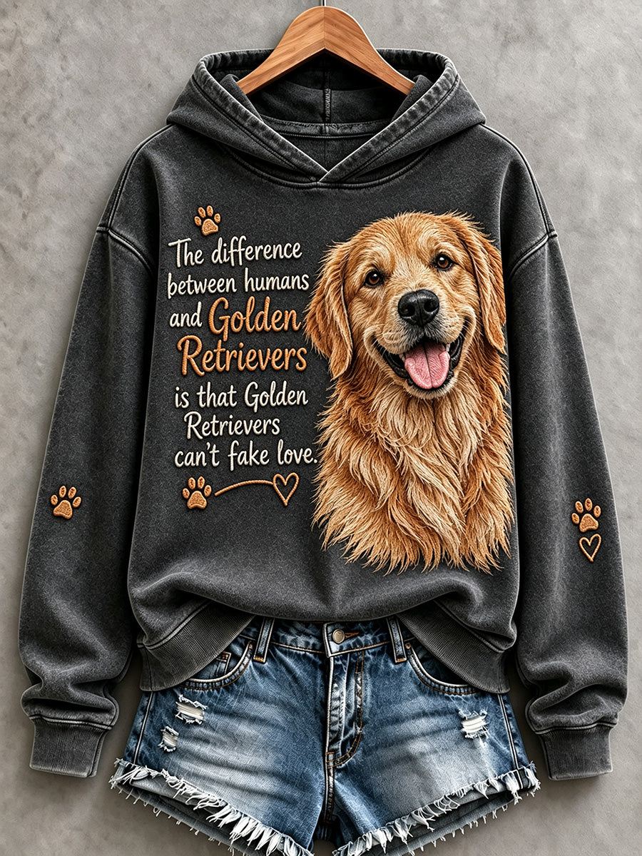 Naisten Golden Retrievers ei voi väärentää rakkautta söpö koira tulosta mukava huppari