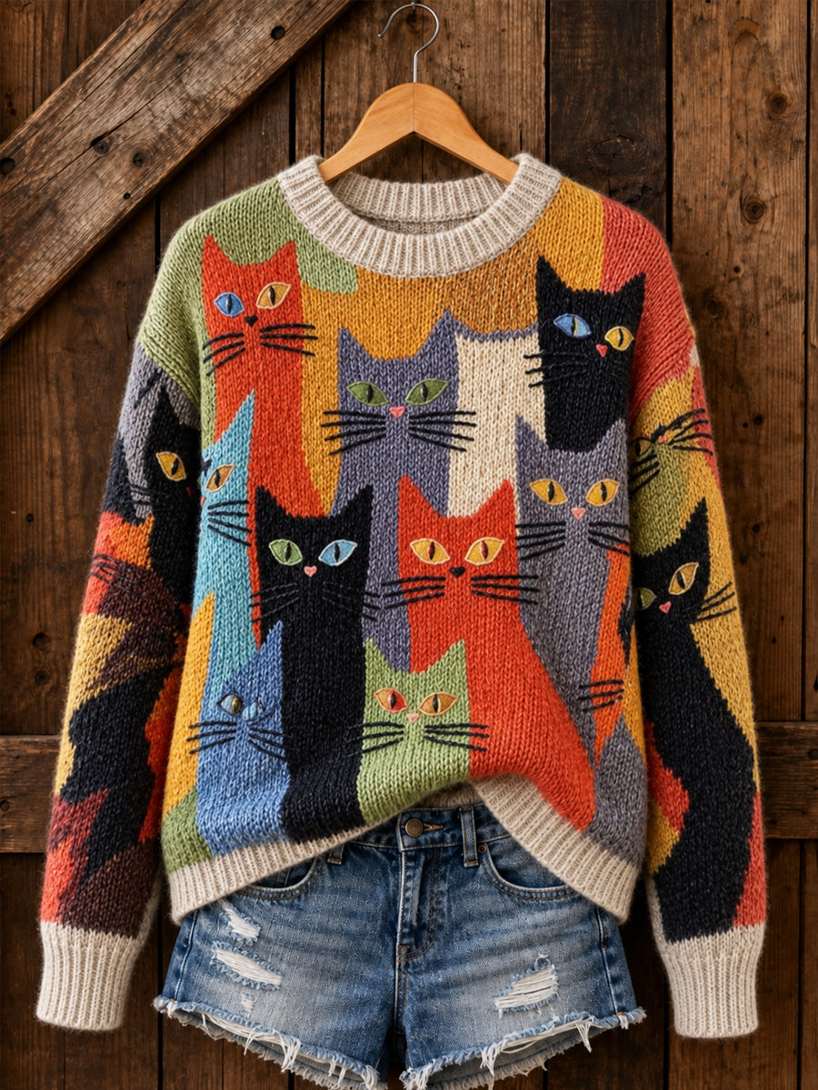 Naisten söpö kissat tulostaa Cat Lovers Casual villapaikka