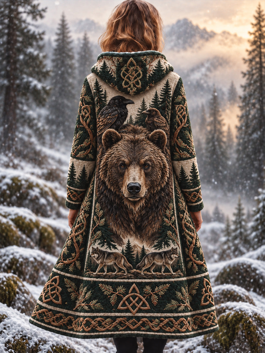 Naisten Casual Flannel Takki Vintage pohjoismainen VikingScandinavian tyyli Art Print