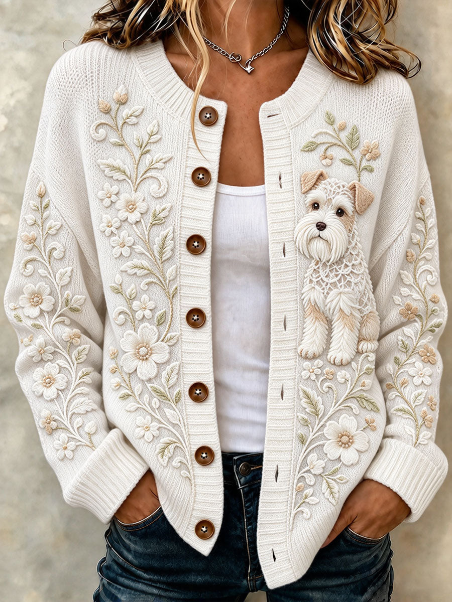 Naisten Kukka Schnauzer Cardigan