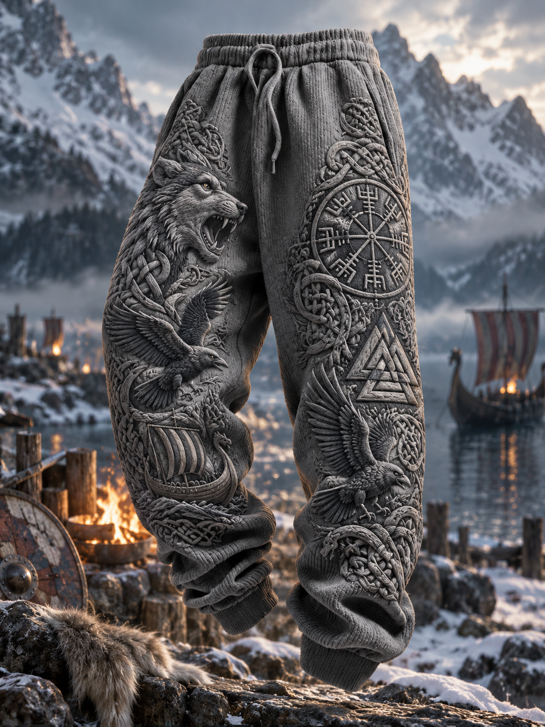 Miesten Wolf Valknut Norsehousut.
