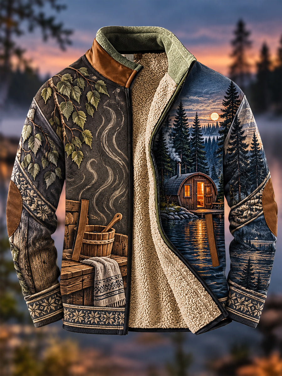 Miesten Sauna kulttuuri komposite Fleece takki