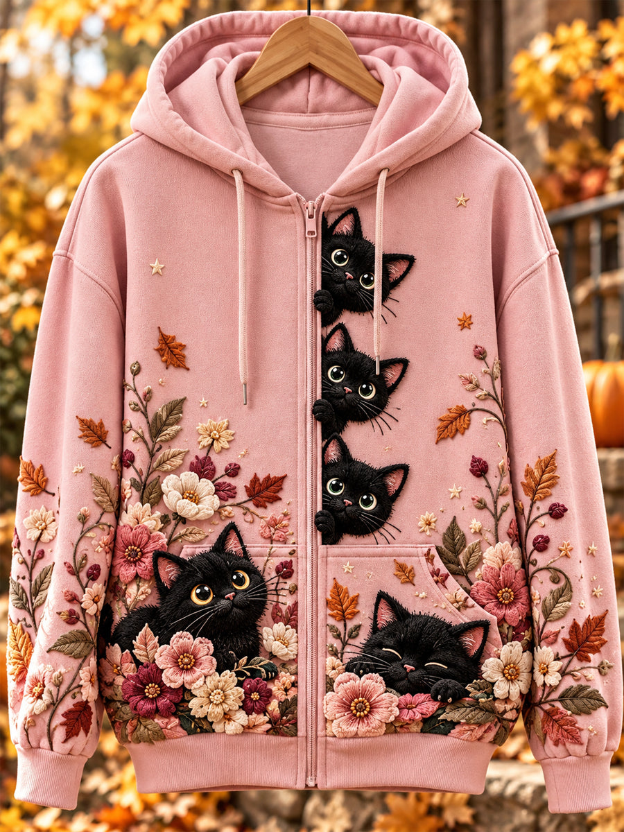 Naisten mielenkiintoiset eläimet Zip-Up Hoodie.