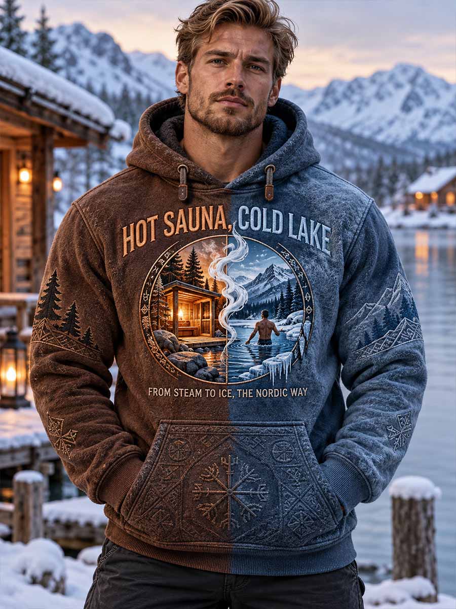 Miesten 'HOT SAUNA, kylmä järvi' Slogan