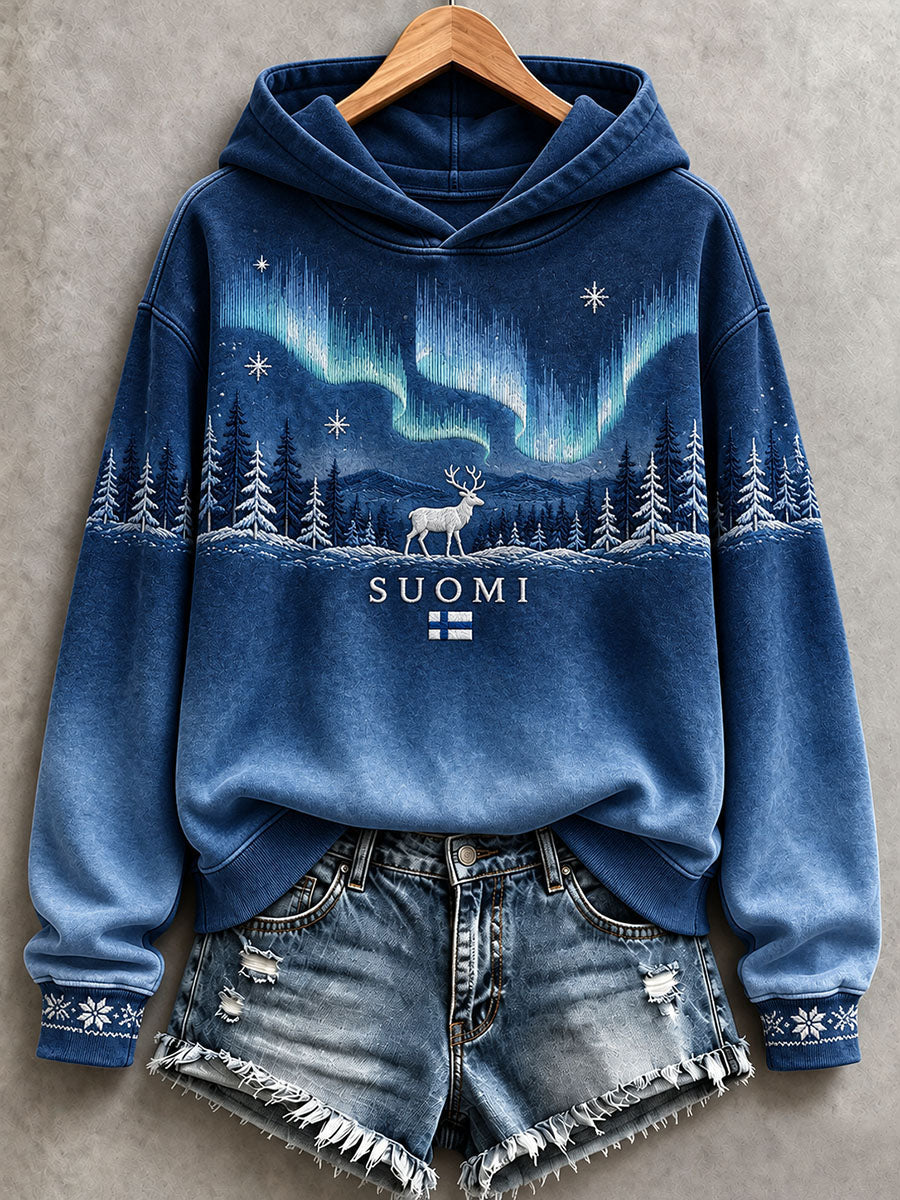 Naisten Suomi-inspiraation hoodie