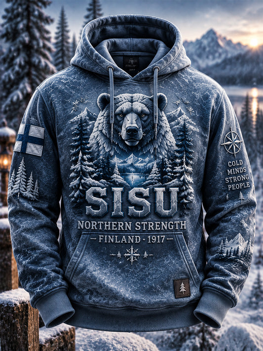 Miesten retro suomalainen itsenäisyyspäivän huppari