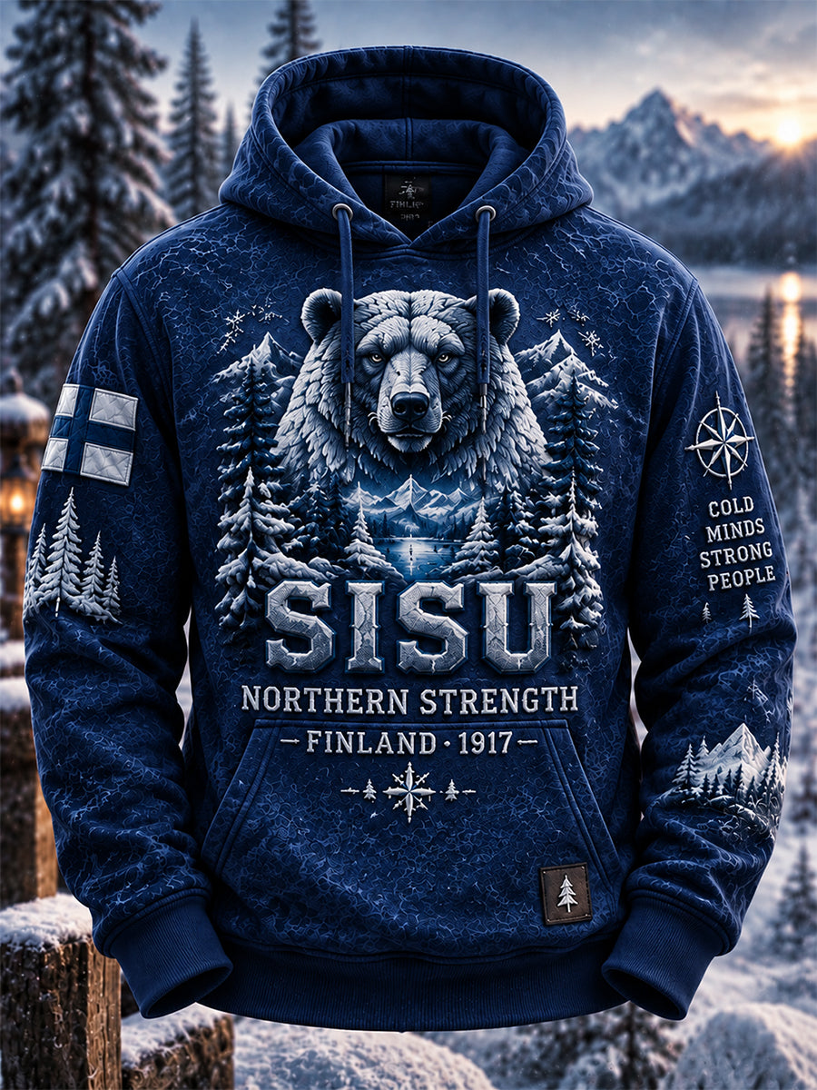 Miesten retro suomalainen itsenäisyyspäivän huppari