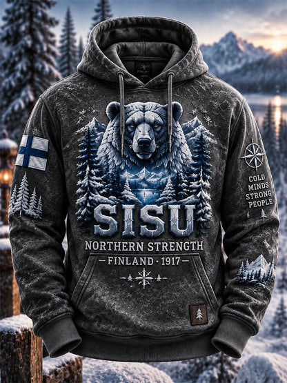 Miesten retro suomalainen itsenäisyyspäivän huppari
