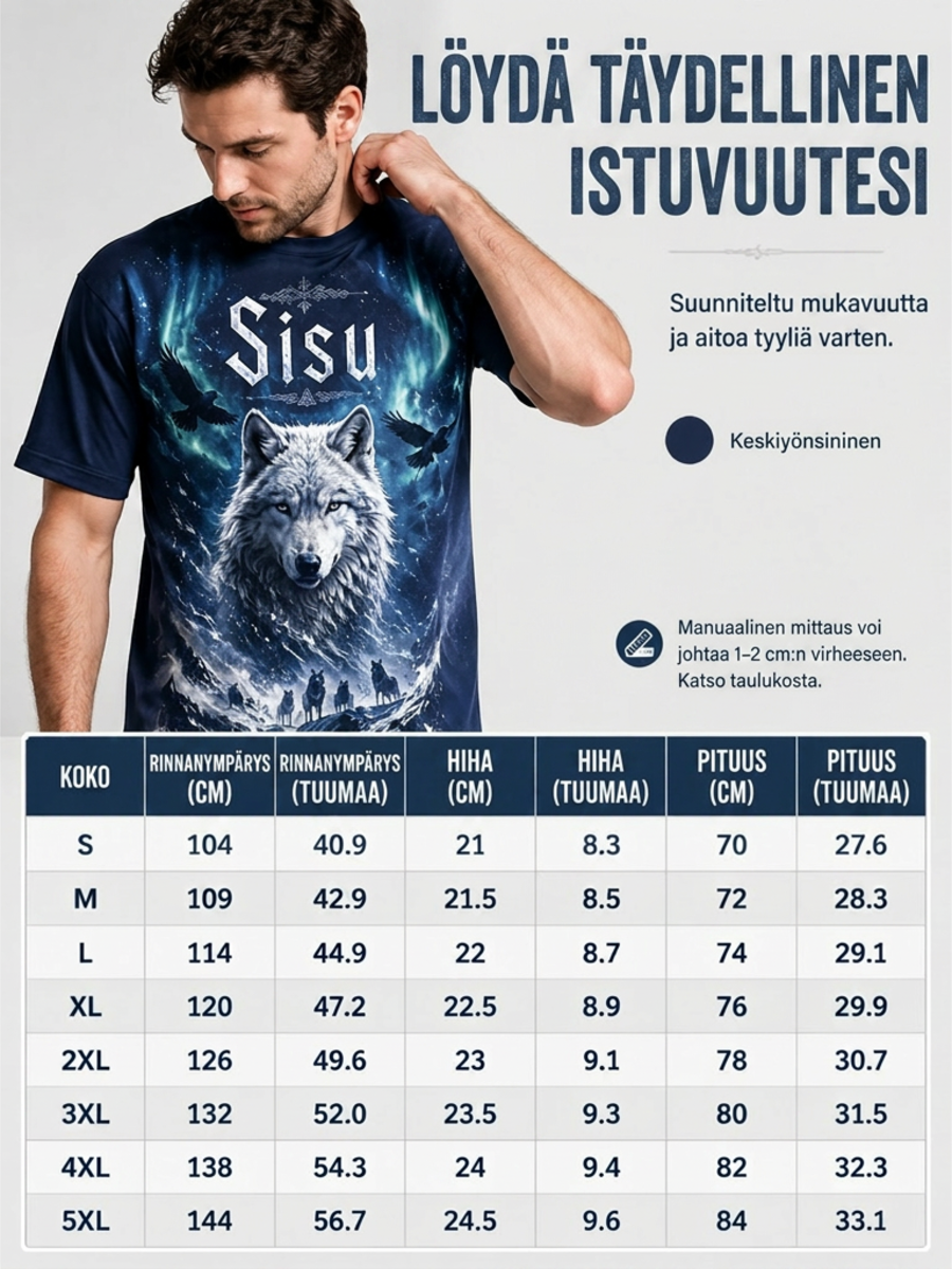 Miesten suomalainen veteraani Sisu Element -taidetulostus T-paita