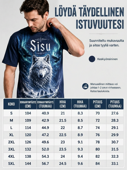 Miesten suomalainen veteraani Sisu Element -taidetulostus T-paita