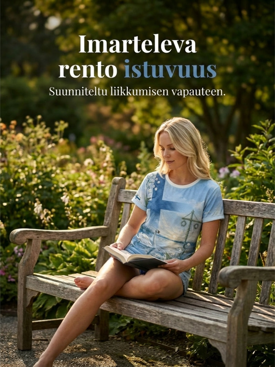 Naisten juhannusfestivaali -painokuvio, rento lyhythihainen t-paita