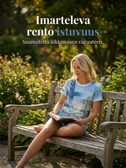Naisten juhannusfestivaali -painokuvio, rento lyhythihainen t-paita