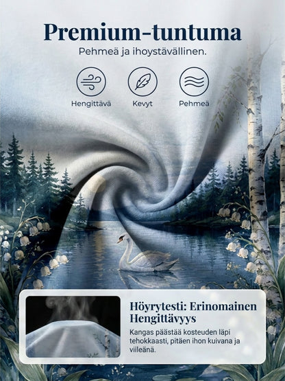 Naisten Suomi Midjuter Festival Printed Casual V-kaula T-paita