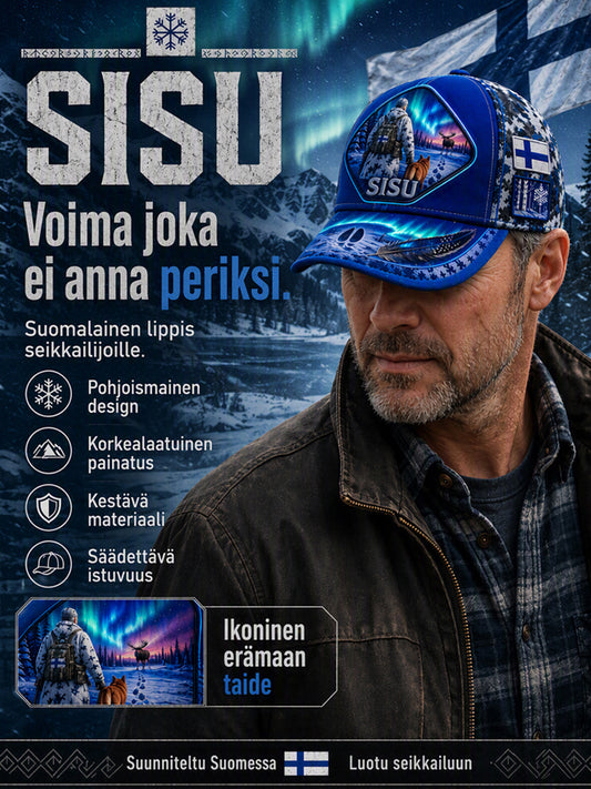 Unisex-villimyssy, jossa on vintage-henkinen suomalainen kuvitustaulu