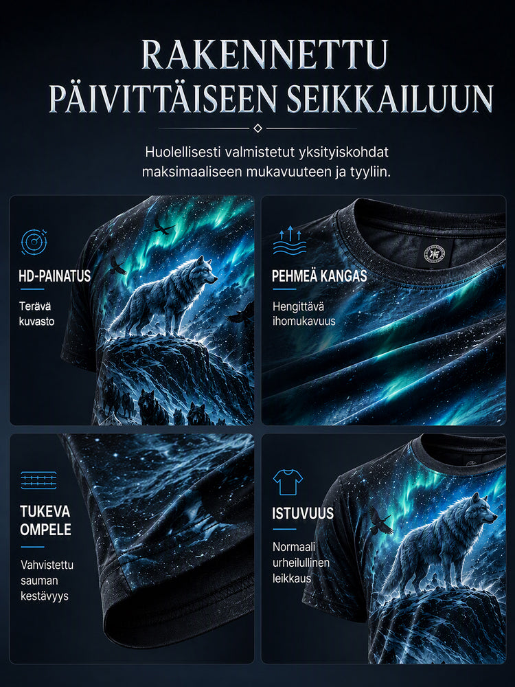 Miesten suomalainen veteraani Sisu Element -taidetulostus T-paita