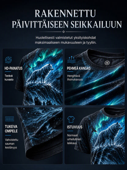 Miesten suomalainen veteraani Sisu Element -taidetulostus T-paita