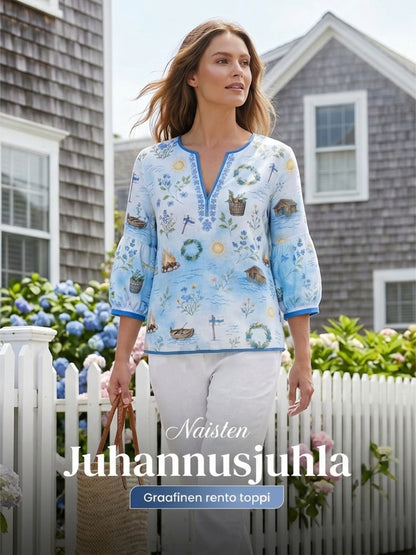 Naisten Suomi Midkesä festivaali Taide Print Casual Topi